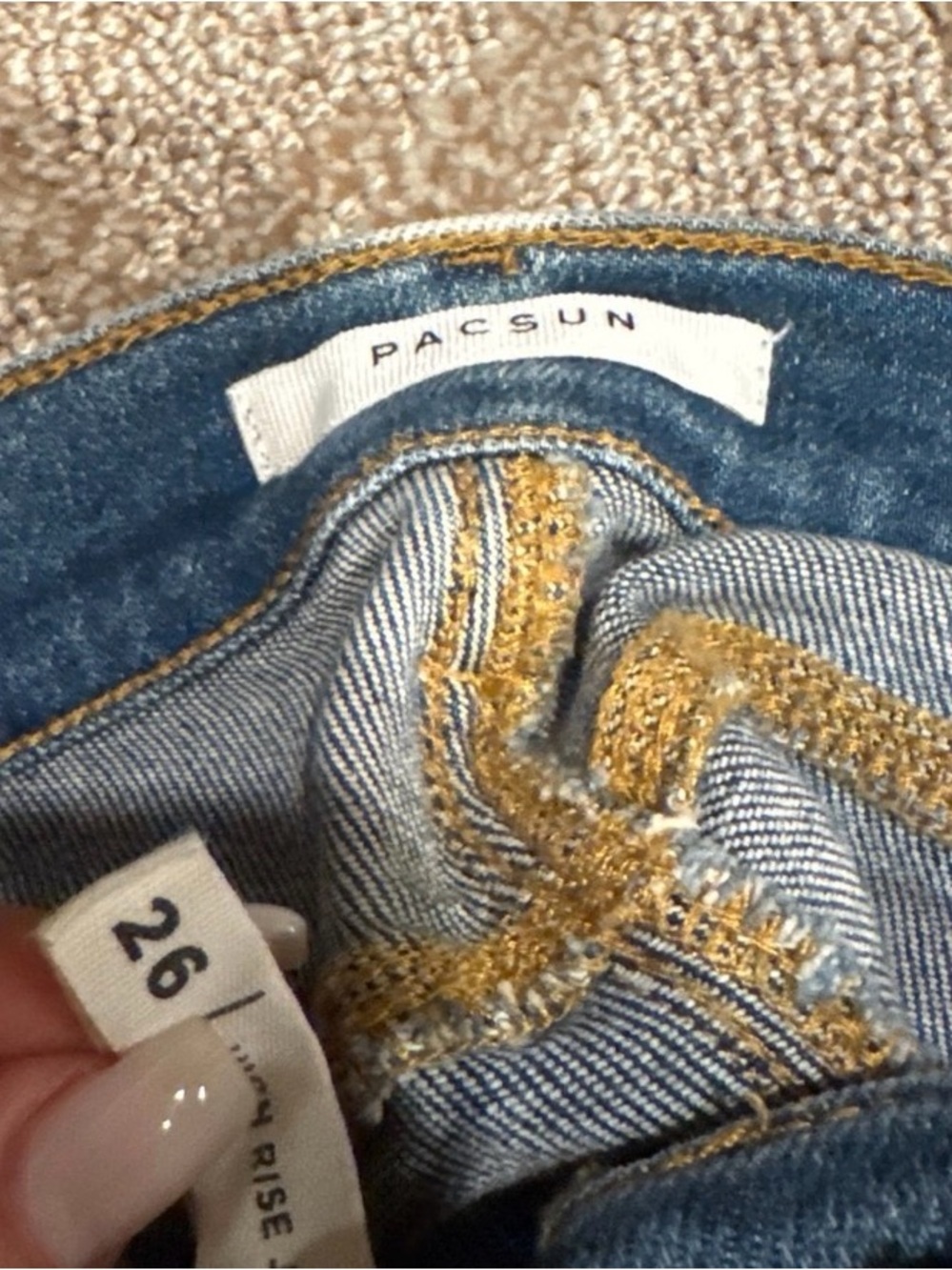 Women’s Mid Blue Patch Detail Skinny Jeans - Picture 3 of 3